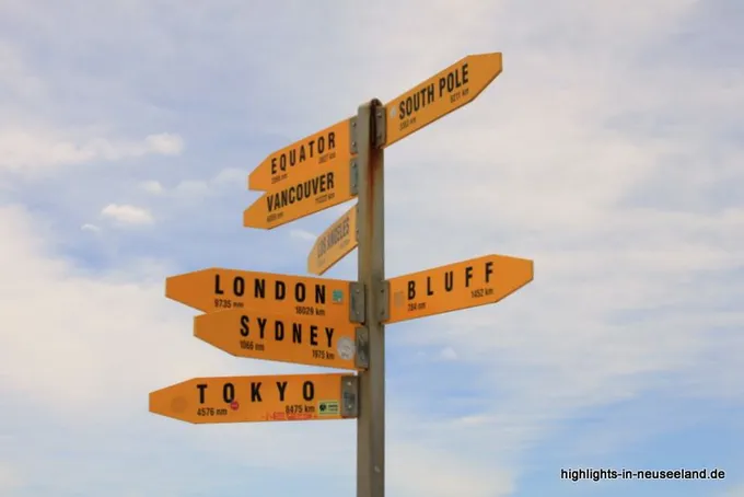 Wegweiser am Cape Reinga